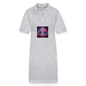Der verlorene Schlüssel - Stanley/Stella Frauen Bio-Polokleid PAIGER - Grau meliert - Vorne