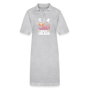 Vacancier Grand-mère Mamie - Robe polo bio PAIGER Stanley/Stella Femme - gris chiné - Devant