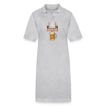 It's Beer O'Clock Männertag, Vatertag, Himmelfahrt - Stanley/Stella Frauen Bio-Polokleid PAIGER - Grau meliert - Vorne