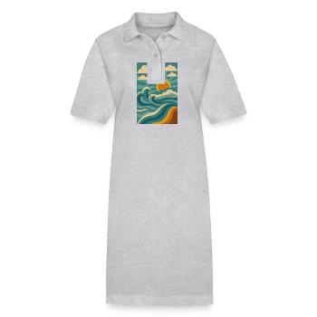 Wellen der Nostalgie - Stanley/Stella Frauen Bio-Polokleid PAIGER - Grau meliert - Vorne