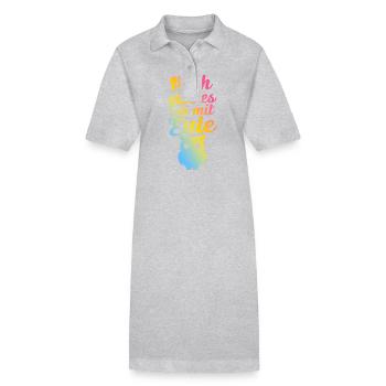 oiseau de nuit hibou hibou oiseau - Robe polo bio PAIGER Stanley/Stella Femme - gris chiné - Devant