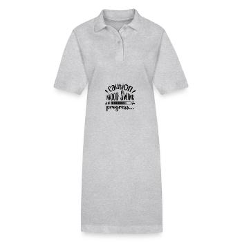 Vorsicht! Stimmungsumschwung im Gange... - Stanley/Stella Frauen Bio-Polokleid PAIGER - Grau meliert - Vorne
