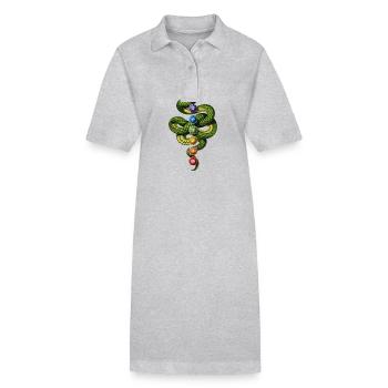 Kundalini Chakras - Stanley/Stella PAIGER Organic Women’s Polo Dress - heather grey - Front