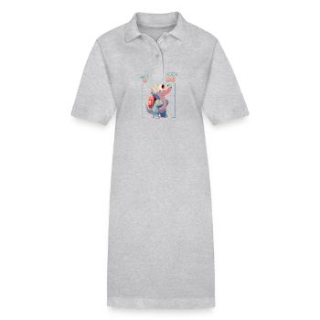 Mignon Dinosaure Enfants Garçons Filles - Je suis prêt à - Robe polo bio PAIGER Stanley/Stella Femme - gris chiné - Devant