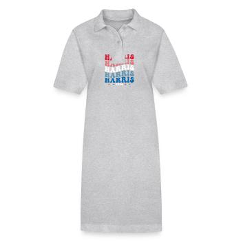 Kamala Harris 2024 For President Campaign Cute - Stanley/Stella PAIGER Organic Women’s Polo Dress - heather grey - Front