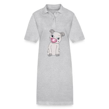 Süßes Schweinchen - Stanley/Stella Frauen Bio-Polokleid PAIGER - Grau meliert - Vorne