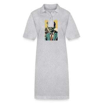 Zombie | Horror | Creepy | Halloween - Stanley/Stella PAIGER Organic Women’s Polo Dress - heather grey - Front