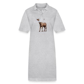 Elch Tier - Stanley/Stella Frauen Bio-Polokleid PAIGER - Grau meliert - Vorne