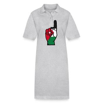Drapeau jordanien numéro 1 - Robe polo bio PAIGER Stanley/Stella Femme - gris chiné - Devant