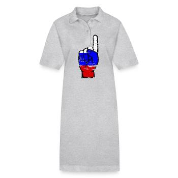 Drapeau russe numéro 1 utilisé - Robe polo bio PAIGER Stanley/Stella Femme - gris chiné - Devant