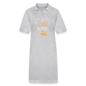 Schulbusfahrer Schulbus - Stanley/Stella Frauen Bio-Polokleid PAIGER - Grau meliert - Vorne
