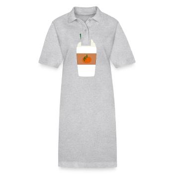 Pumpkin Spice Latte - Stanley/Stella Frauen Bio-Polokleid PAIGER - Grau meliert - Vorne