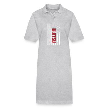 Jiu Jitsu Self Defense - Stanley/Stella PAIGER Organic Women’s Polo Dress - heather grey - Front