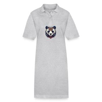 Panda Portrait - Robe polo bio PAIGER Stanley/Stella Femme - gris chiné - Devant