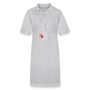 Jambe cassée - Robe polo bio PAIGER Stanley/Stella Femme - gris chiné - Devant