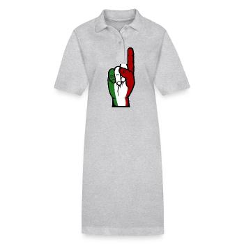 Drapeau italien numéro 1 - Robe polo bio PAIGER Stanley/Stella Femme - gris chiné - Devant