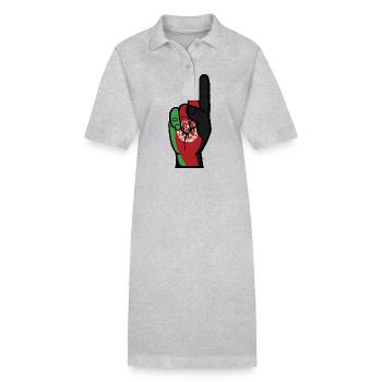 Drapeau de l’Afghanistan numéro 1 - Robe polo bio PAIGER Stanley/Stella Femme - gris chiné - Devant