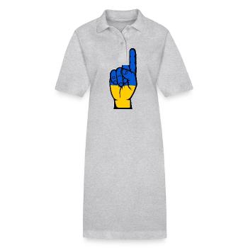 Drapeau de l’Ukraine numéro 1 - Robe polo bio PAIGER Stanley/Stella Femme - gris chiné - Devant