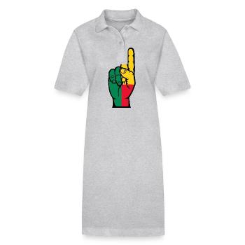 Drapeau du Bénin numéro 1 - Robe polo bio PAIGER Stanley/Stella Femme - gris chiné - Devant