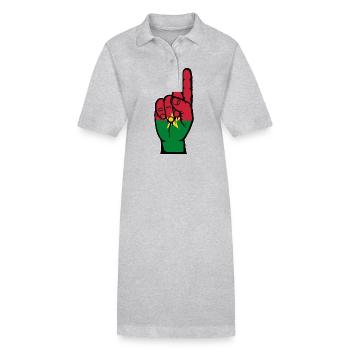 Drapeau du Burkina Faso numéro 1 - Robe polo bio PAIGER Stanley/Stella Femme - gris chiné - Devant