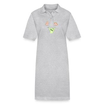 Digga Swag Handzeichen Dikka cool - Stanley/Stella Frauen Bio-Polokleid PAIGER - Grau meliert - Vorne