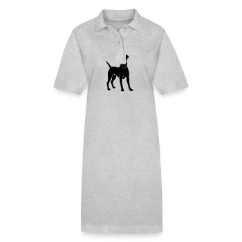 Pinscher Hund Symbol - Stanley/Stella Frauen Bio-Polokleid PAIGER - Grau meliert - Vorne