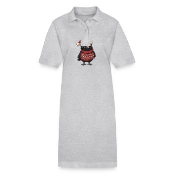 Bande dessinée de Noël Raven Crow - Robe polo bio PAIGER Stanley/Stella Femme - gris chiné - Devant