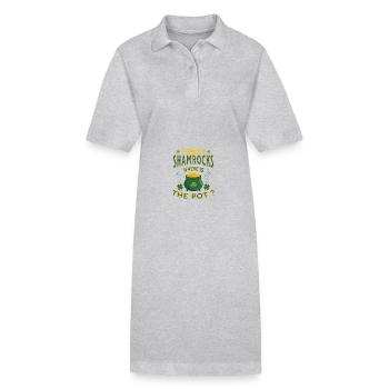 Oubliez les trèfles Où est le pot de la Saint-Patrick - Robe polo bio PAIGER Stanley/Stella Femme - gris chiné - Devant