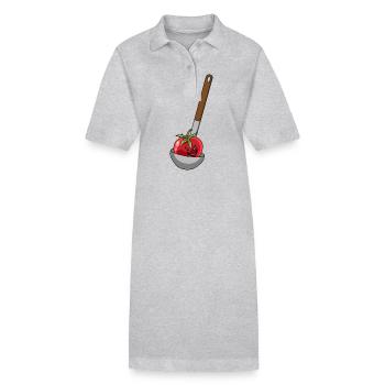 Louche à soupe tomate cook - Robe polo bio PAIGER Stanley/Stella Femme - gris chiné - Devant