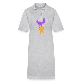 Papillon de nuit - Robe polo bio PAIGER Stanley/Stella Femme - gris chiné - Devant