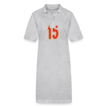 15. 15 JAHRE. 15. JAHRESTAG. 15-JÄHRIGES JUBILÄUM. - Stanley/Stella Frauen Bio-Polokleid PAIGER - Grau meliert - Vorne