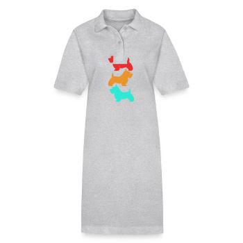 Terrier écossais - Robe polo bio PAIGER Stanley/Stella Femme - gris chiné - Devant