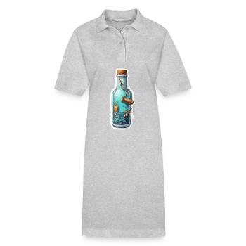 Magische Flasche / Korken / Unterwasser / Anker - Stanley/Stella Frauen Bio-Polokleid PAIGER - Grau meliert - Vorne