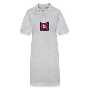 Drôle de hamster dans la roue du hamster - Comic Vibes - Robe polo bio PAIGER Stanley/Stella Femme - gris chiné - Devant