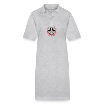 Weinglas Rotwein Symbol - Stanley/Stella Frauen Bio-Polokleid PAIGER - Grau meliert - Vorne