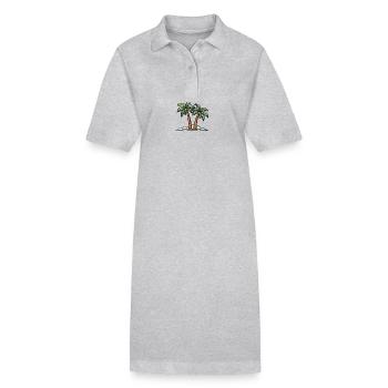 Vacances Palm Island - Robe polo bio PAIGER Stanley/Stella Femme - gris chiné - Devant