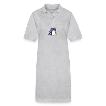 Whale Après Ski Beer Comic - Stanley/Stella PAIGER Organic Women’s Polo Dress - heather grey - Front