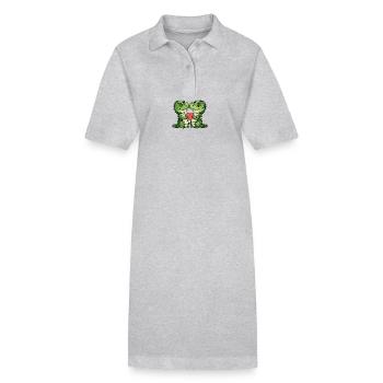 Alligator Paar Liebe - Stanley/Stella Frauen Bio-Polokleid PAIGER - Grau meliert - Vorne