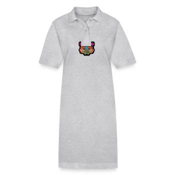 Pixel Katze - Stanley/Stella Frauen Bio-Polokleid PAIGER - Grau meliert - Vorne