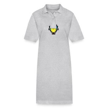 Pixel Bird - Stanley/Stella Frauen Bio-Polokleid PAIGER - Grau meliert - Vorne