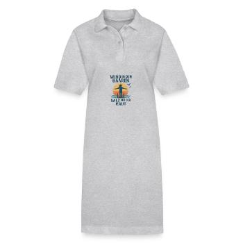 Wind Meer und Sonne - Stanley/Stella Frauen Bio-Polokleid PAIGER - Grau meliert - Vorne