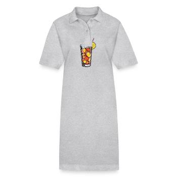 Limonade Getränk - Stanley/Stella Frauen Bio-Polokleid PAIGER - Grau meliert - Vorne
