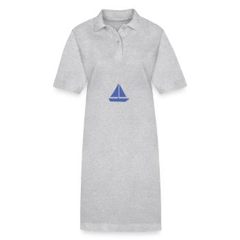 Minimalistisches Segeln Jolle Silhouette Kapitän - Stanley/Stella Frauen Bio-Polokleid PAIGER - Grau meliert - Vorne