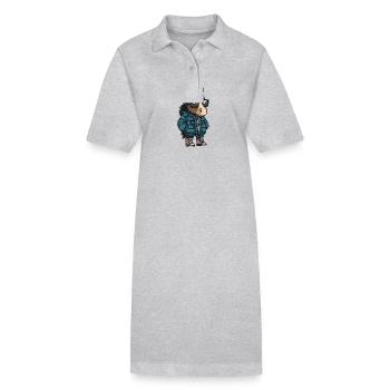Pferd Winter - Stanley/Stella Frauen Bio-Polokleid PAIGER - Grau meliert - Vorne