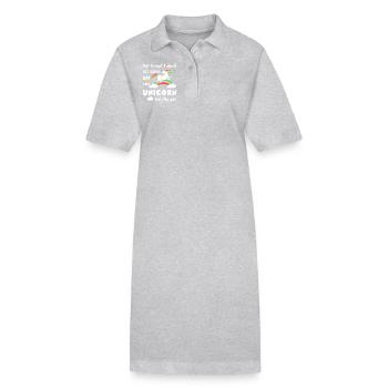 Einhorn Lustiges Einhorn - Stanley/Stella Frauen Bio-Polokleid PAIGER - Grau meliert - Vorne