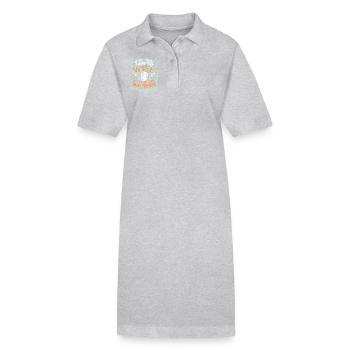 I Love My Wife And Great Pyrenees - Stanley/Stella PAIGER Organic Women’s Polo Dress - heather grey - Front