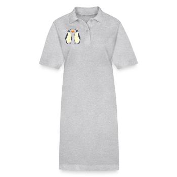 Emperor Penguin With Heart - Stanley/Stella PAIGER Organic Women’s Polo Dress - heather grey - Front