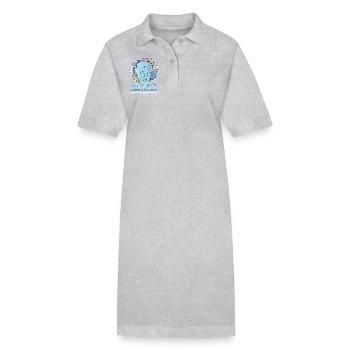 Manatee Save Chubby Mermaids - Stanley/Stella PAIGER Organic Women’s Polo Dress - heather grey - Front