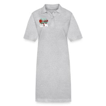 My Great Pyrenees A Heartbeat At My Feet - Stanley/Stella PAIGER Organic Women’s Polo Dress - heather grey - Front