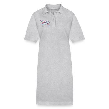 Great Pyrenees Geometric - Stanley/Stella PAIGER Organic Women’s Polo Dress - heather grey - Front